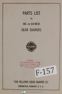 Fellows-Fellows 100 Inch and 120 Inch Gear Shaper Machine Parts Lists Manual Year (1958)-100 Inch-120 Inch-01